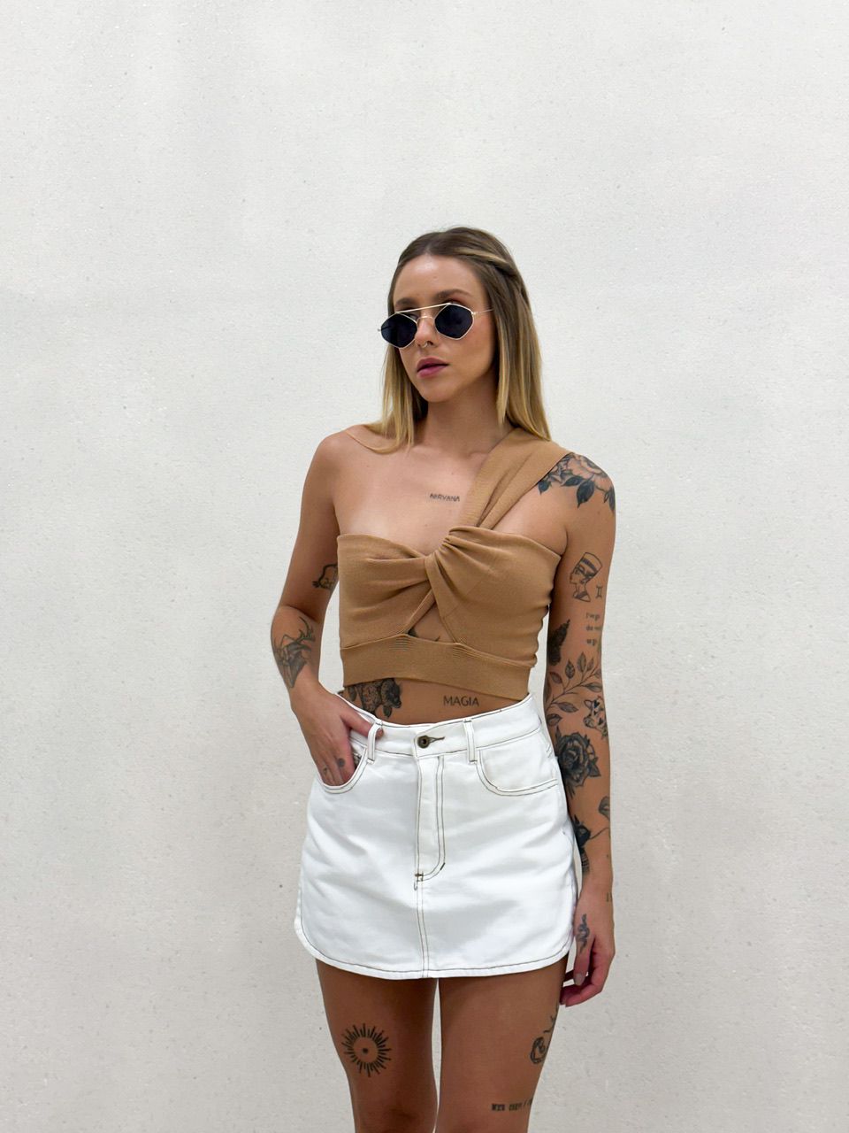 CROPPED CLARA TRICOT NUDE