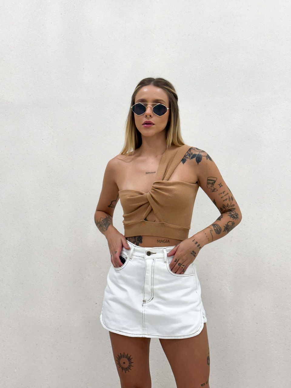 CROPPED CLARA TRICOT NUDE