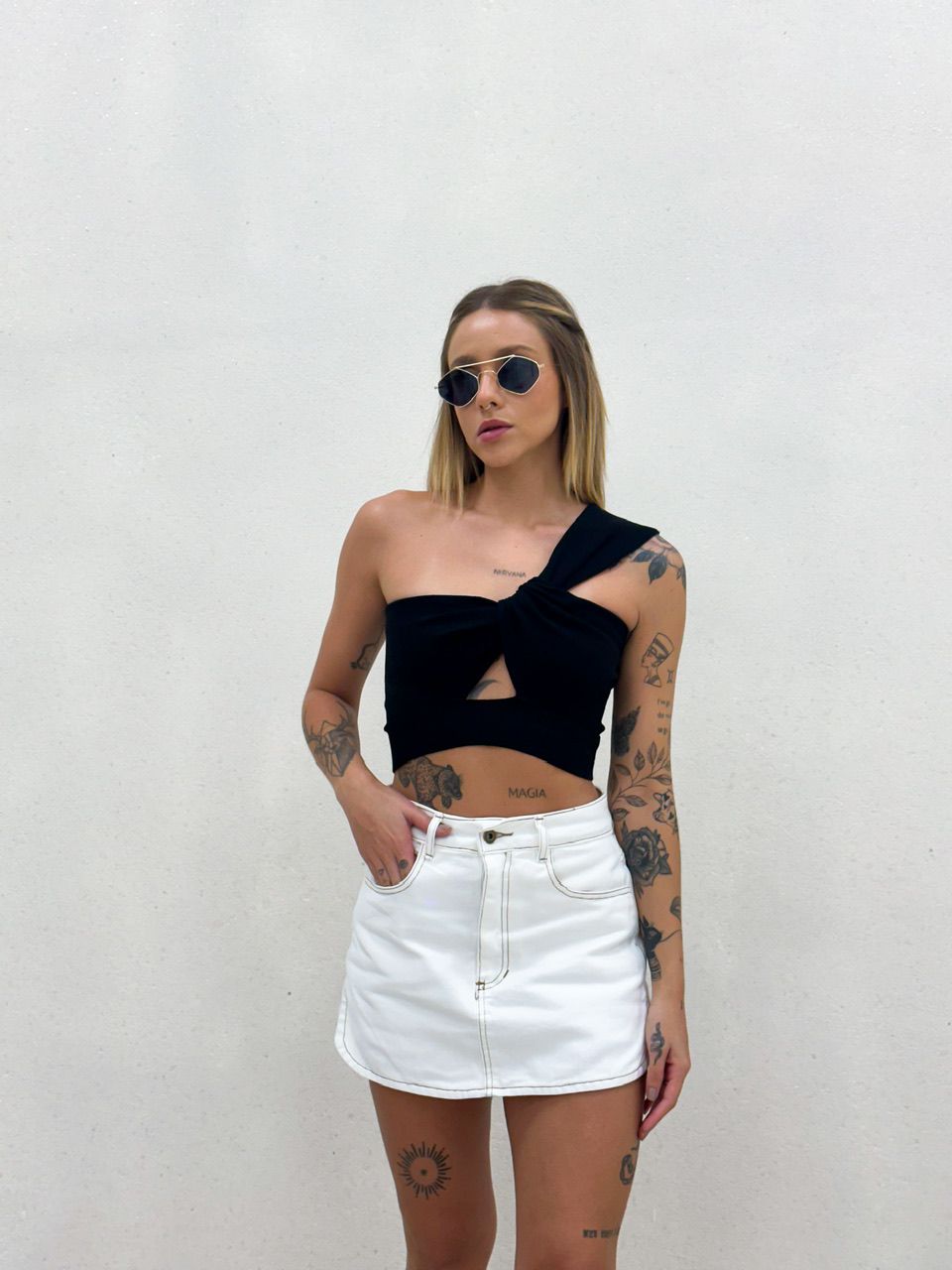 CROPPED CLARA TRICOT PRETO