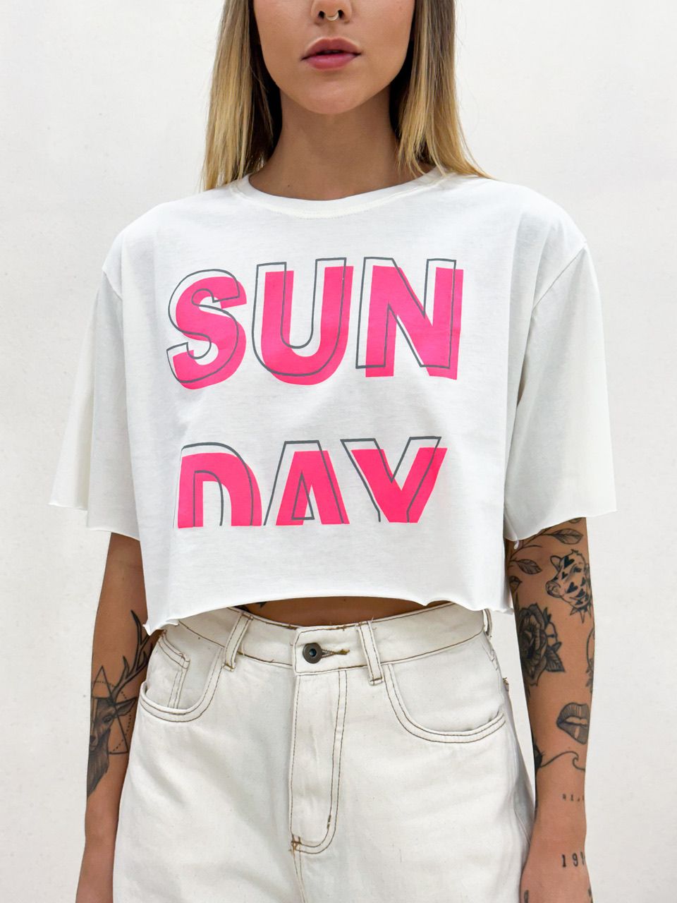 CROPPED SUN DAY OFF NEON - 0047460317 - CAROLLA FERRARO