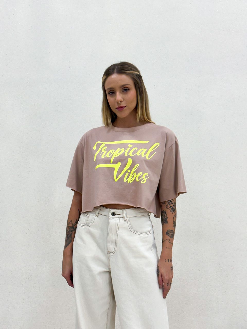 CROPPED TROPICAL VIBES NUDE - 0048610049 - CAROLLA FERRARO