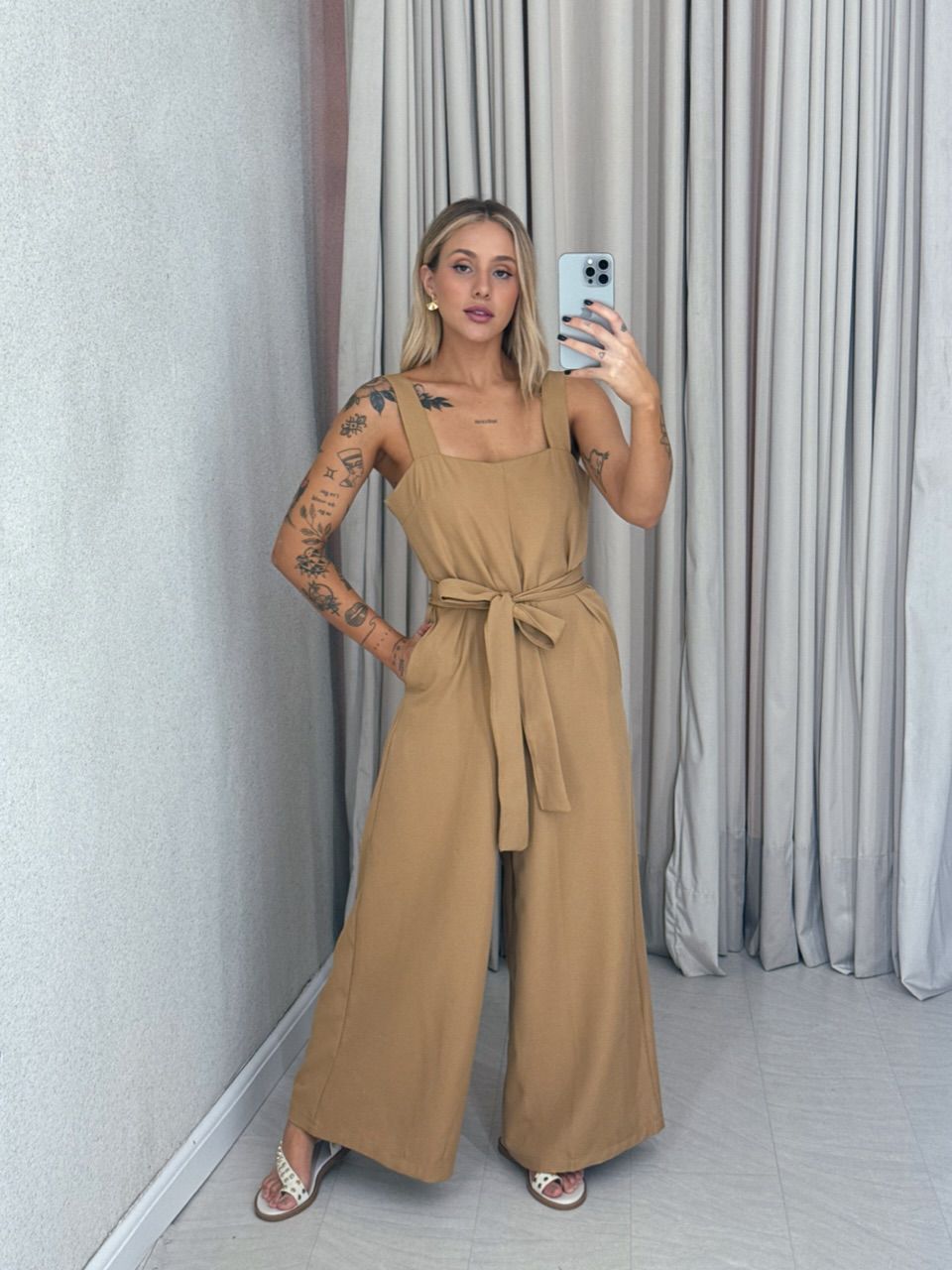 MACACÃO MAIARA FAIXA Nude - 0061320049 - CAROLLA FERRARO