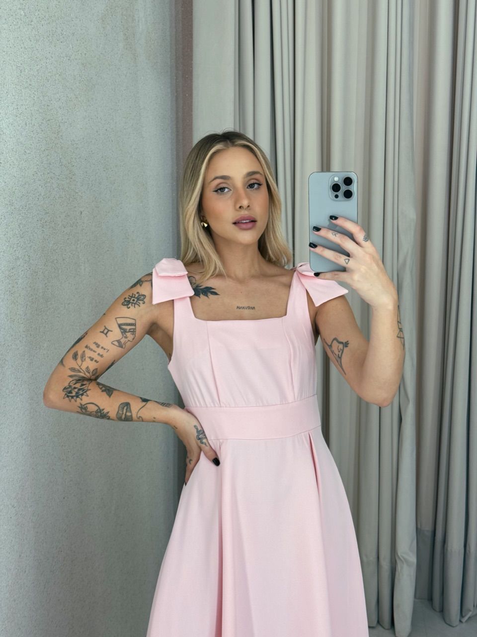 VESTIDO MARISA LAÇO BABY PINK