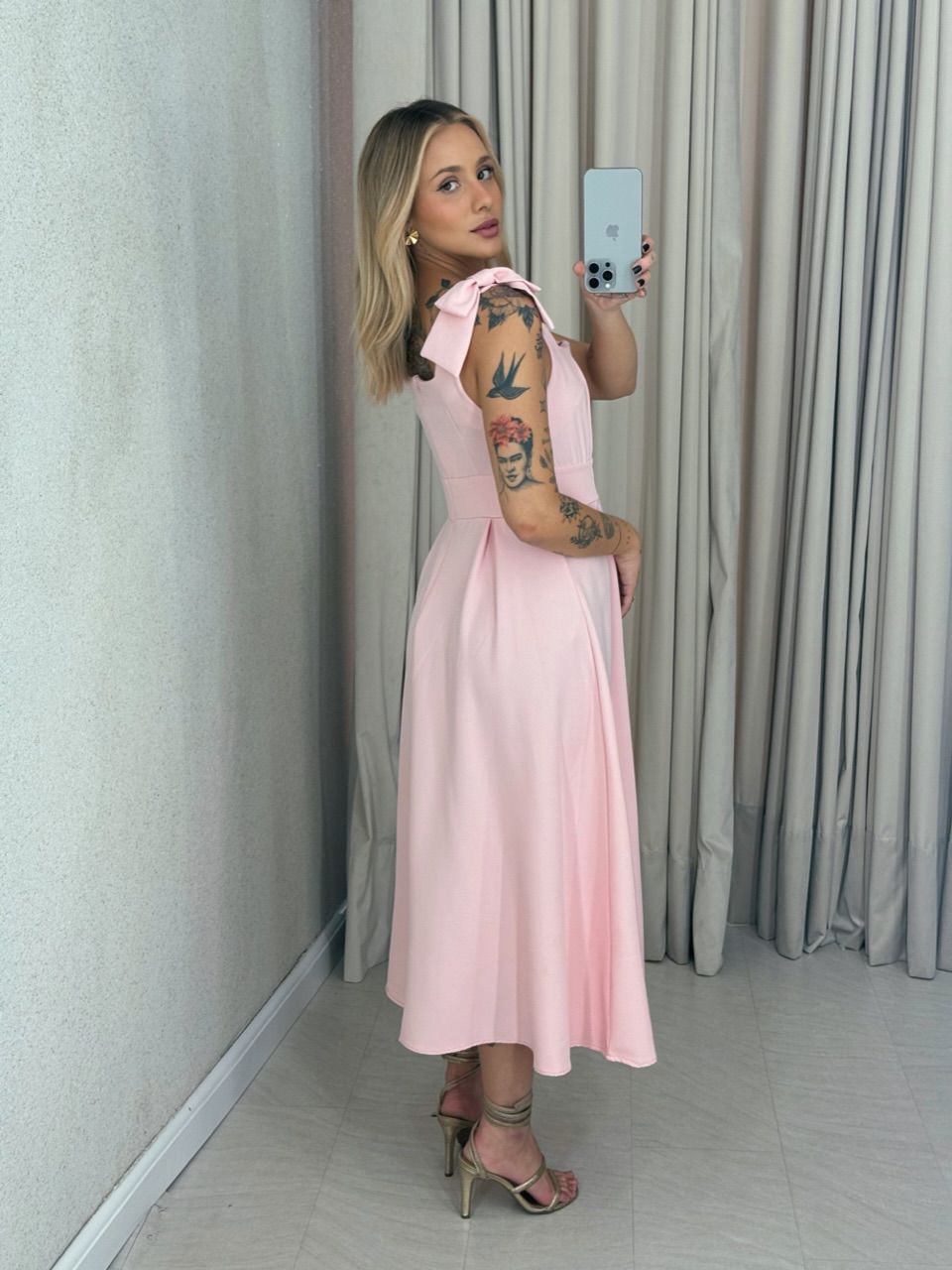 VESTIDO MARISA LAÇO BABY PINK