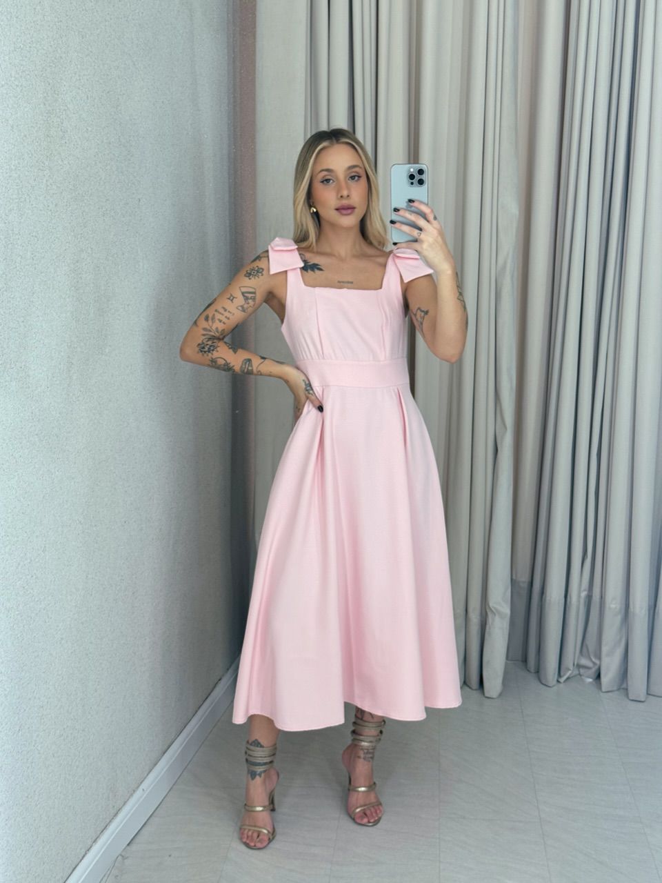 VESTIDO MARISA LAÇO BABY PINK