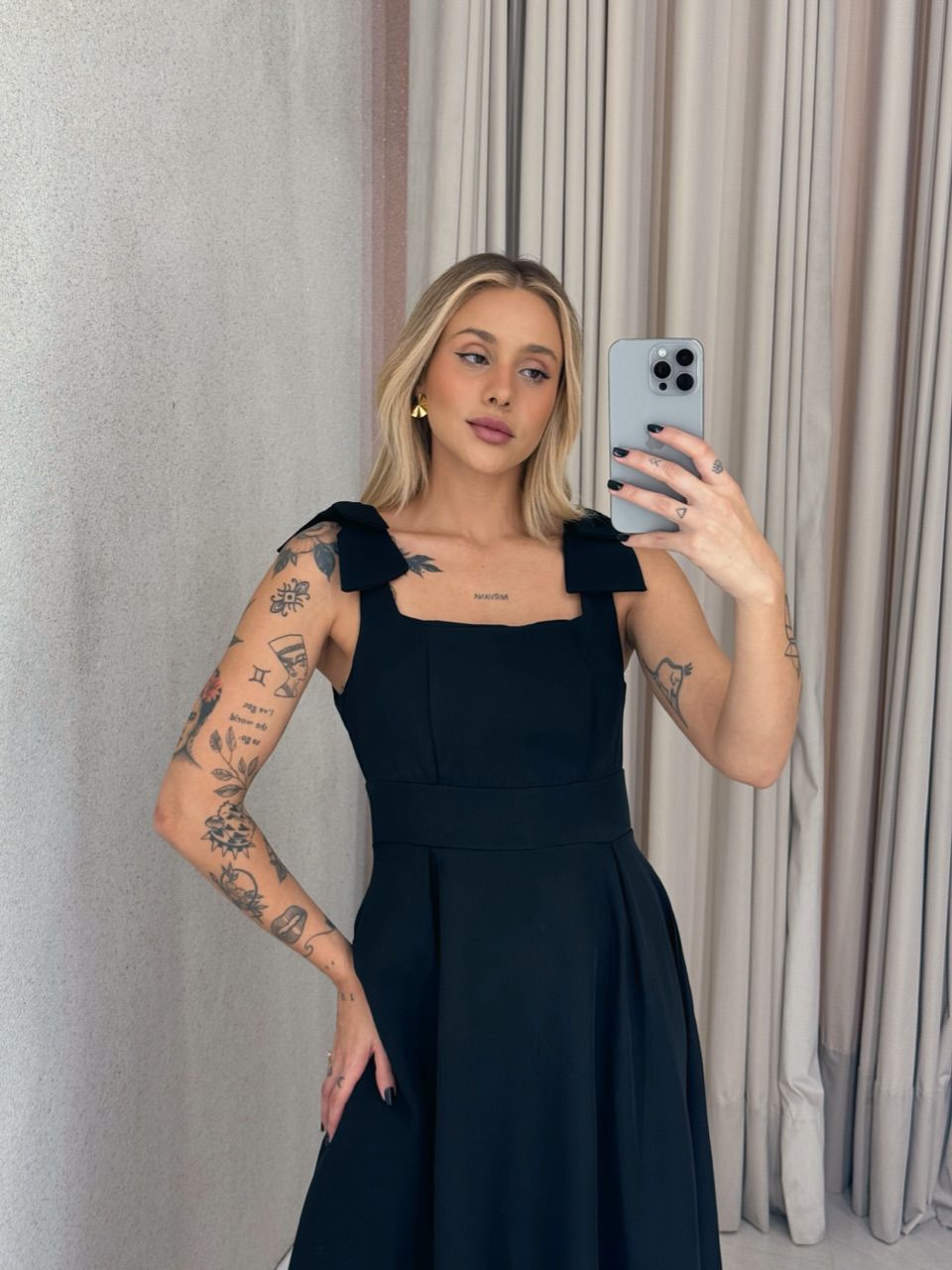 VESTIDO MARISA LAÇO PRETO