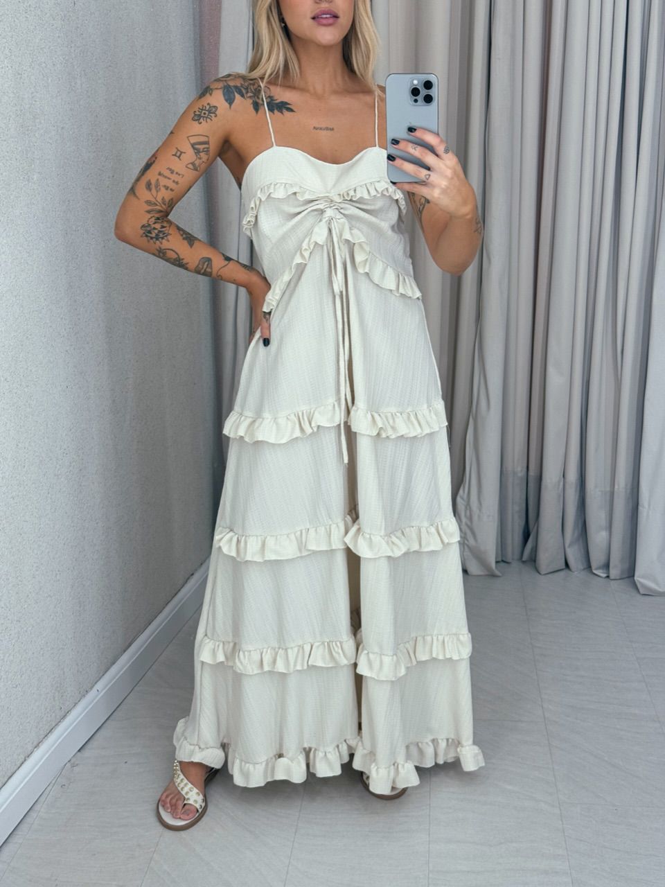 VESTIDO TRANCOSO CF BOHO Areia