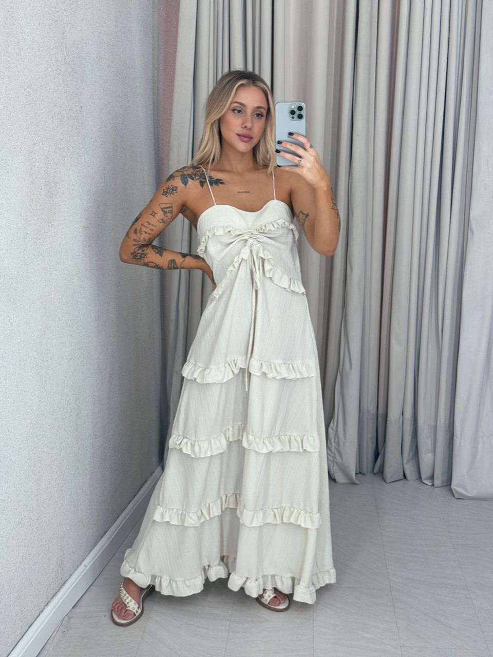 VESTIDO TRANCOSO CF BOHO Areia