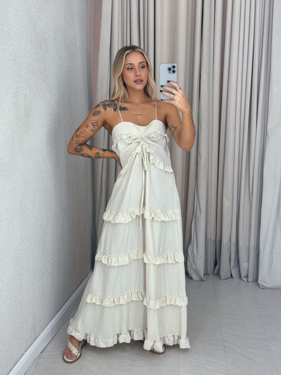 VESTIDO TRANCOSO CF BOHO Areia