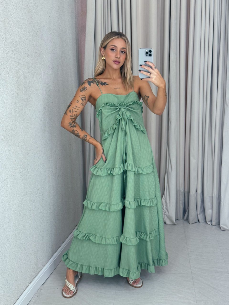 VESTIDO TRANCOSO CF BOHO verde