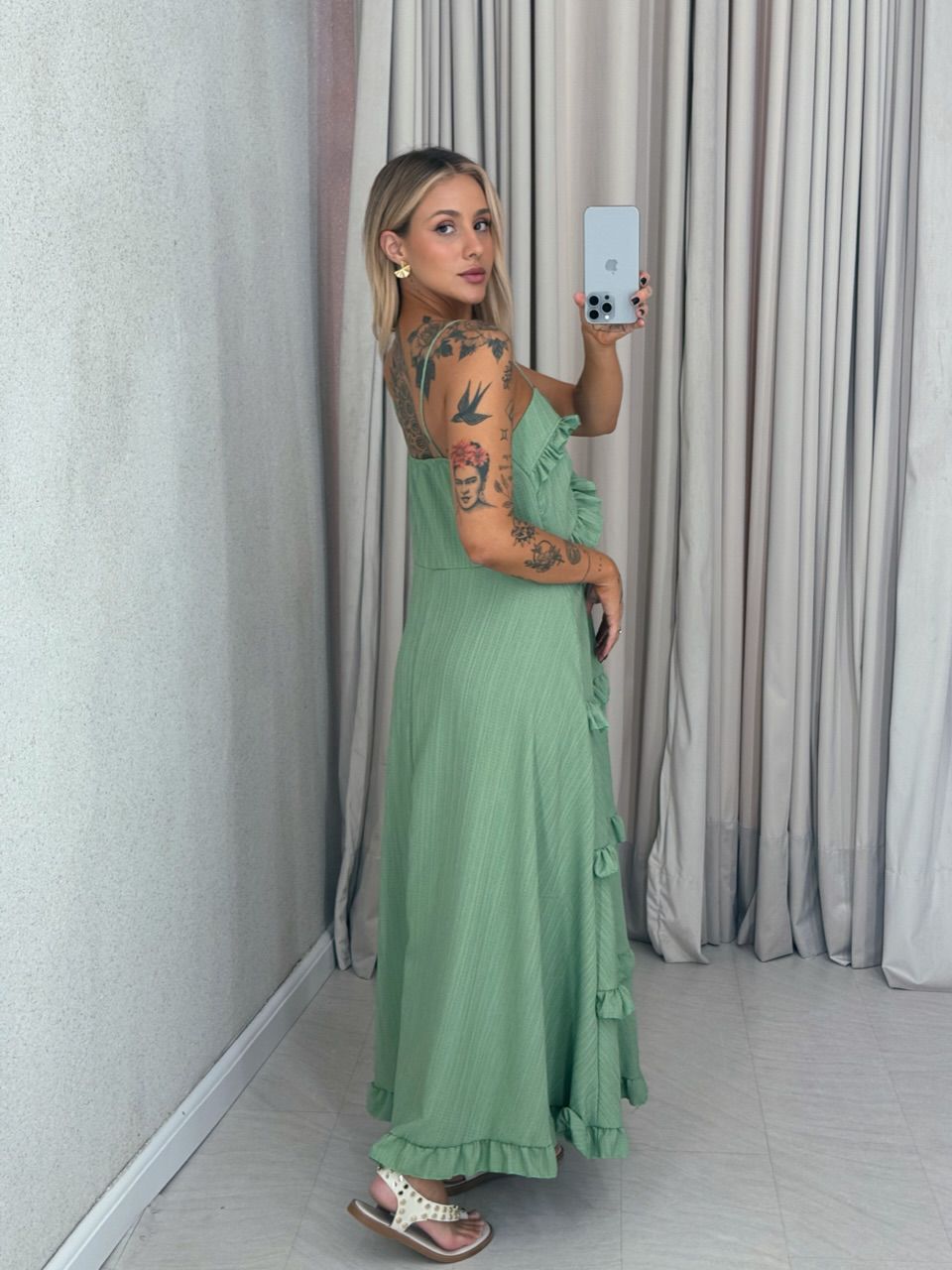 VESTIDO TRANCOSO CF BOHO verde