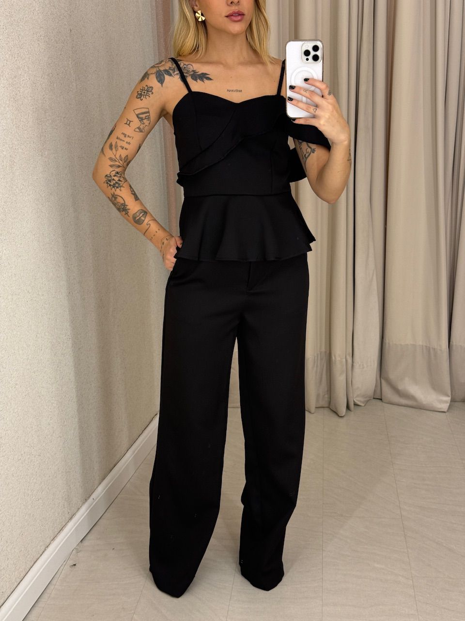 CONJUNTO MILEIDE BLUSA CALÇA PRETO
