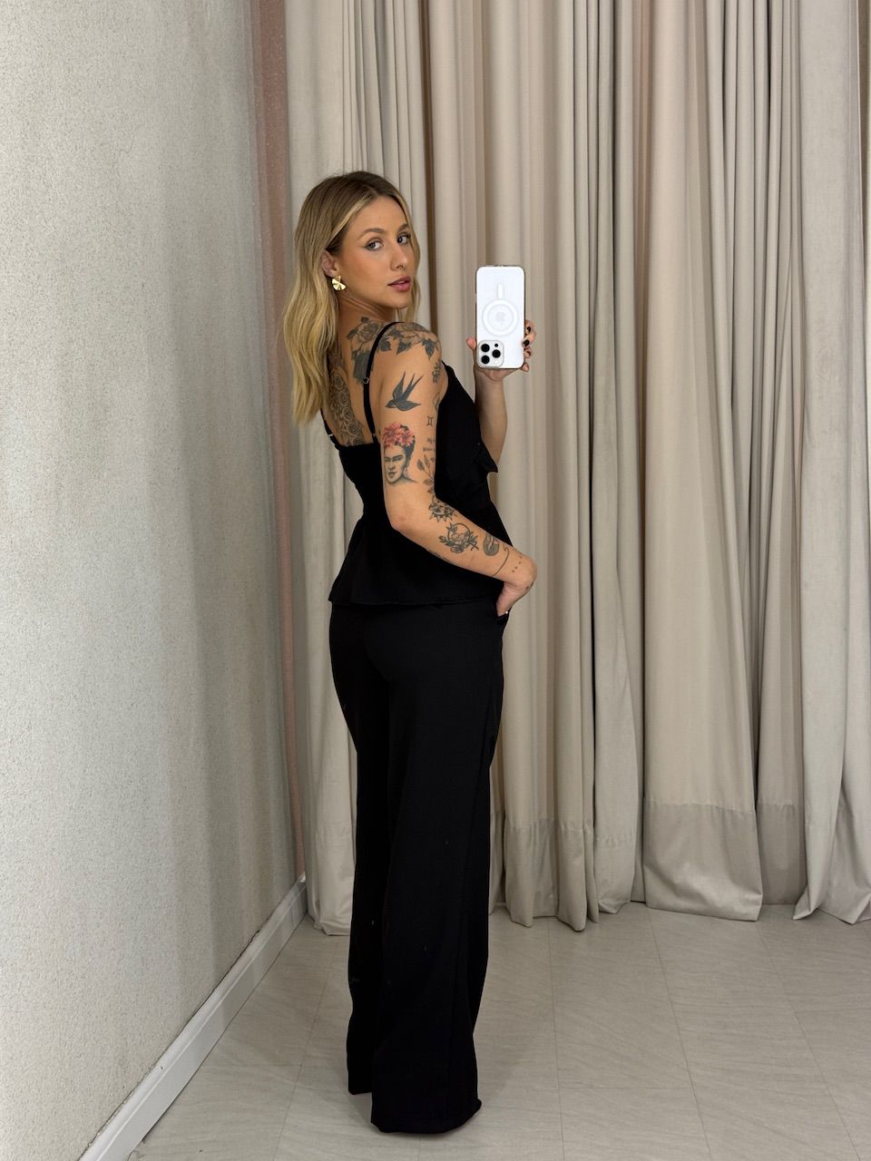 CONJUNTO MILEIDE BLUSA CALÇA PRETO