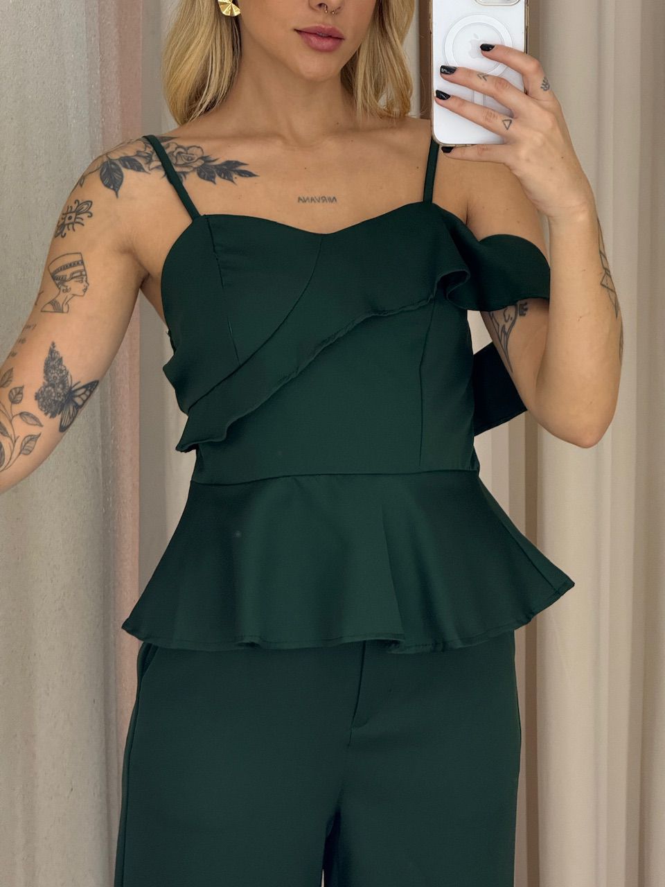 CONJUNTO MILEIDE BLUSA CALÇA VERDE