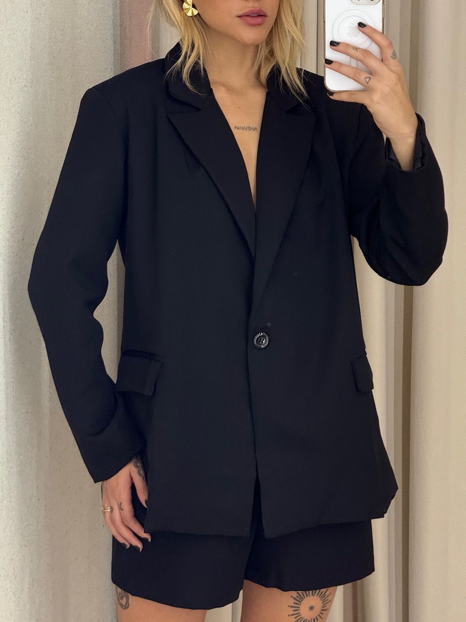 CONJUNTO SANDY BLAZER SHORT PRETO