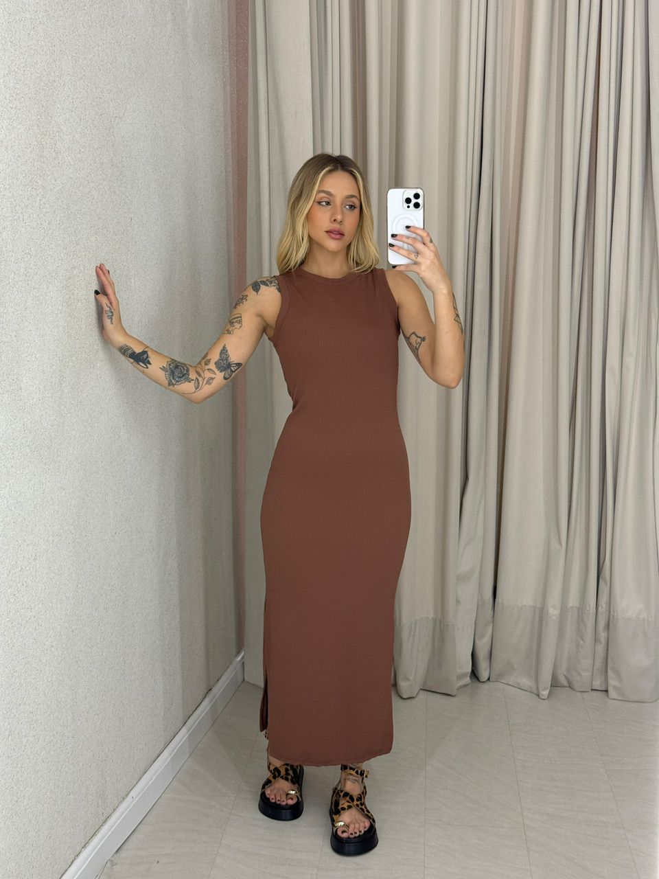 VESTIDO EUNICE CAVADO MARROM