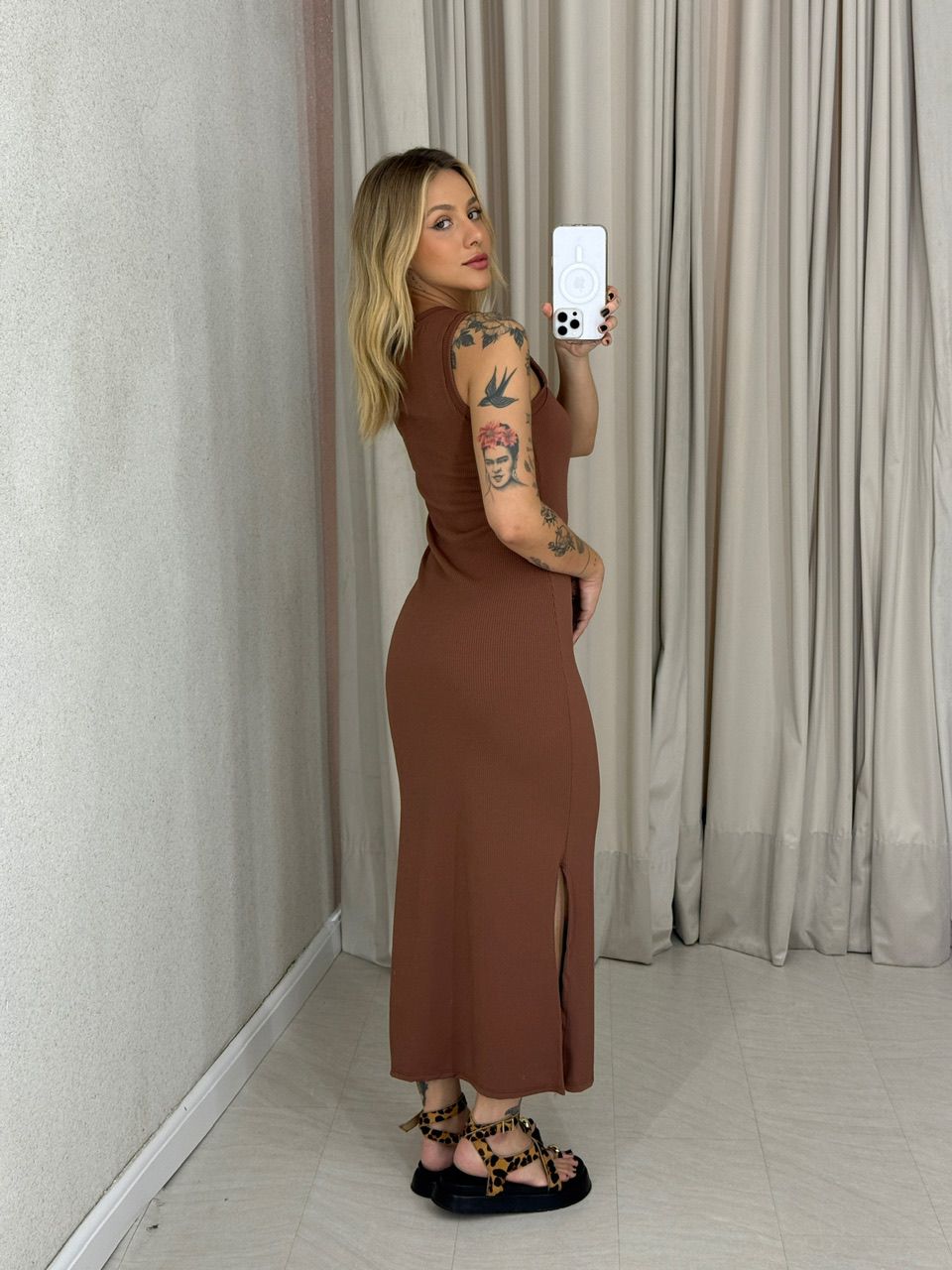 VESTIDO EUNICE CAVADO MARROM
