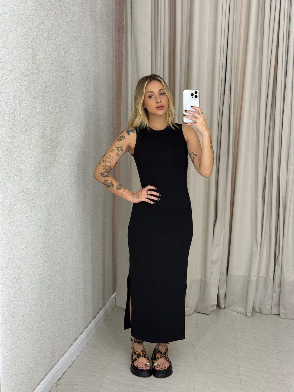 VESTIDO EUNICE CAVADO PRETO - 0063450032 - CAROLLA FERRARO