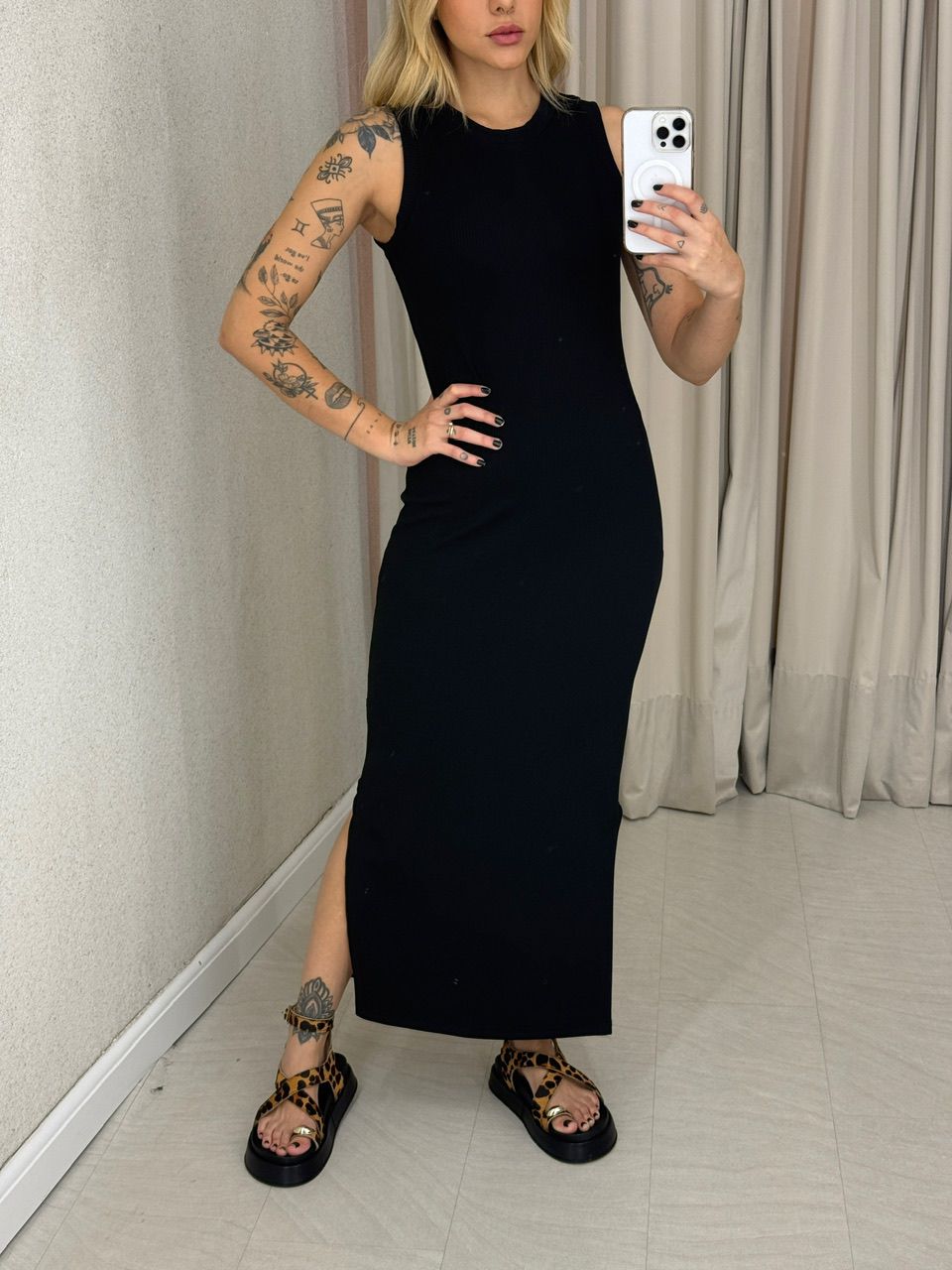 VESTIDO EUNICE CAVADO PRETO