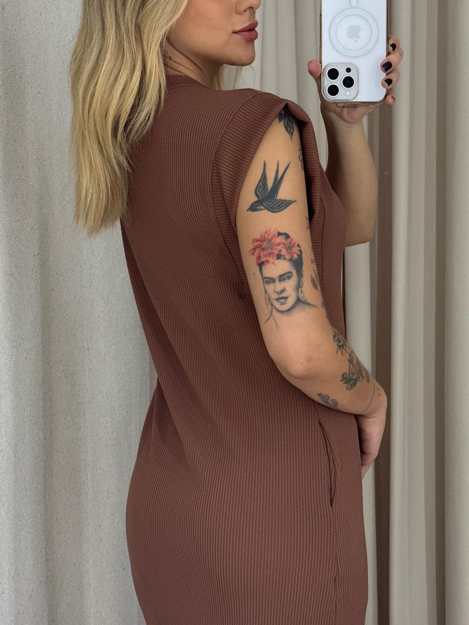 VESTIDO VERA MUSCLE MARROM