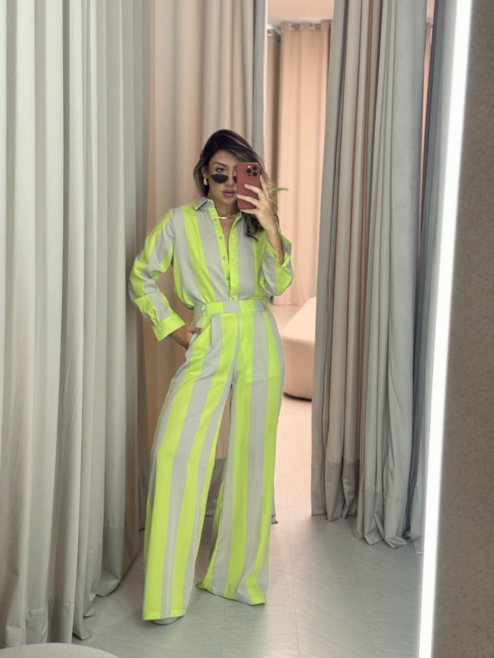 CHEMISE BRUNA LISTRADO LIMA