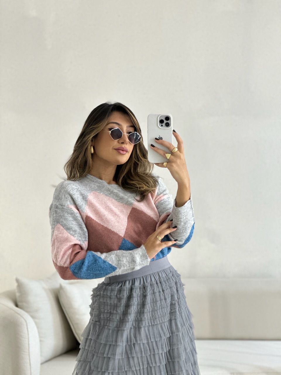 TRICOT NATI MANGA LONGA CINZA