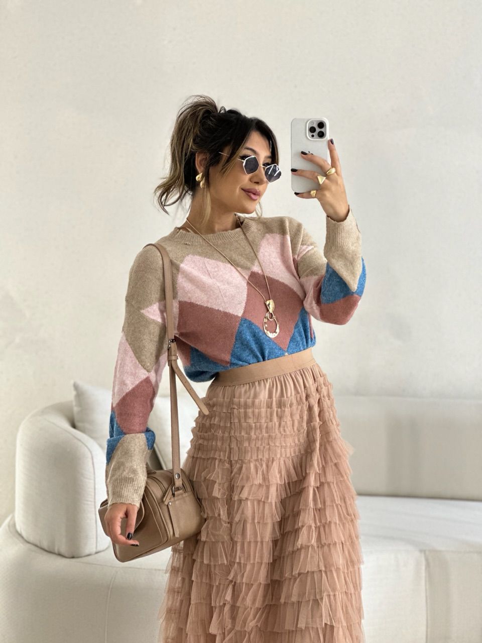 TRICOT NATI MANGA LONGA NUDE - 0053050049 - CAROLLA FERRARO