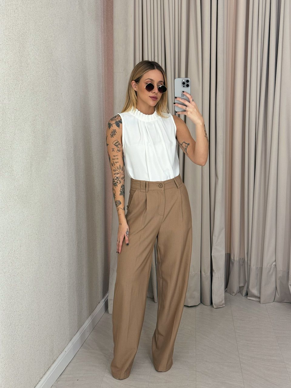 BLUSA LAVÍNIA GOLA DRAPEADA off