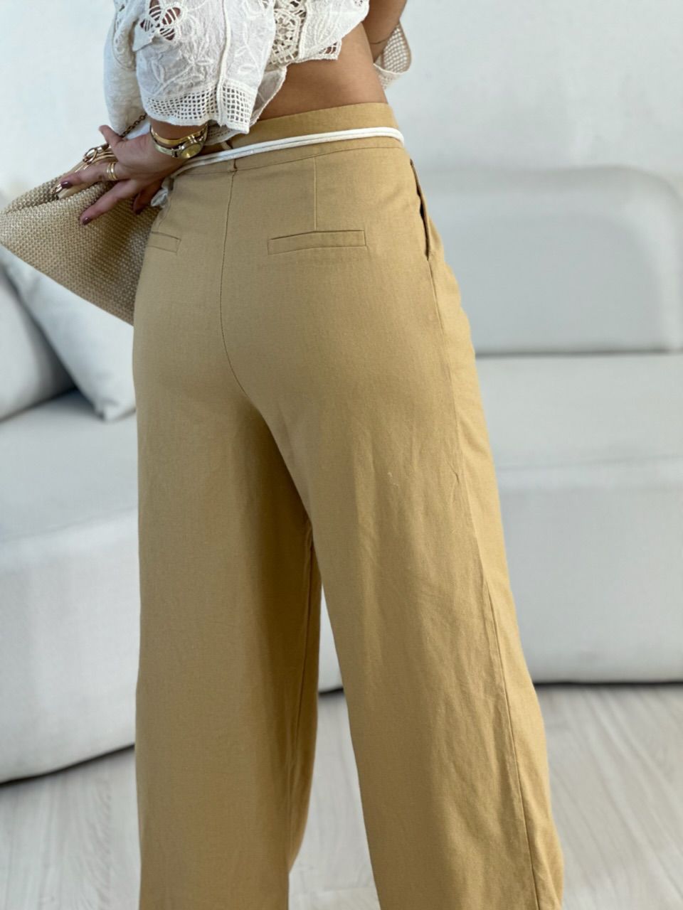 CALÇA ELOÁ LINHO NUDE