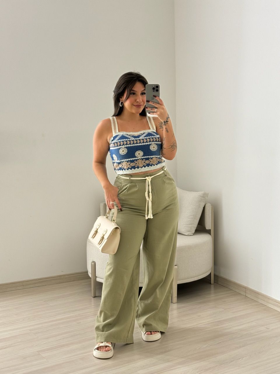 CALÇA ELOÁ LINHO VERDE