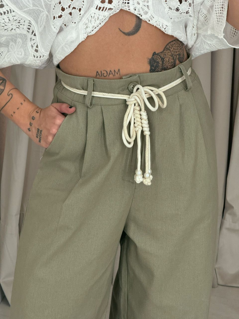 CALÇA ELOÁ LINHO VERDE