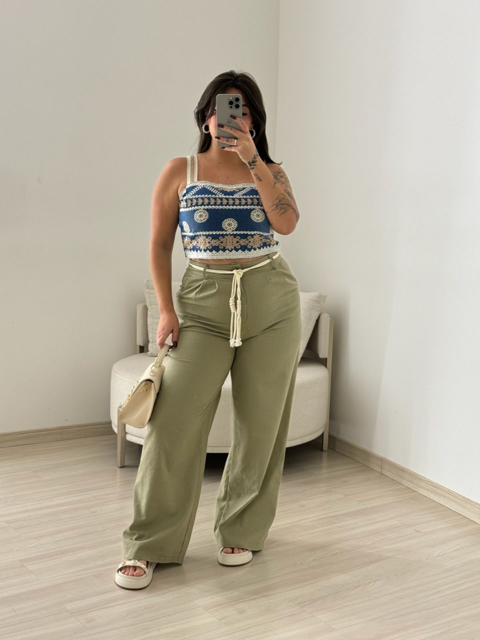 CALÇA ELOÁ LINHO VERDE