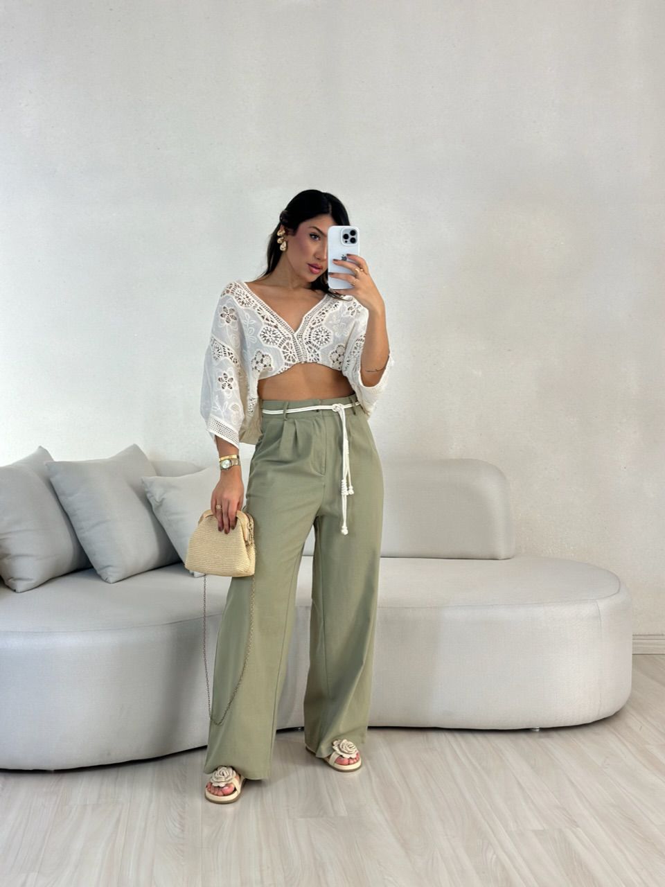 CALÇA ELOÁ LINHO VERDE