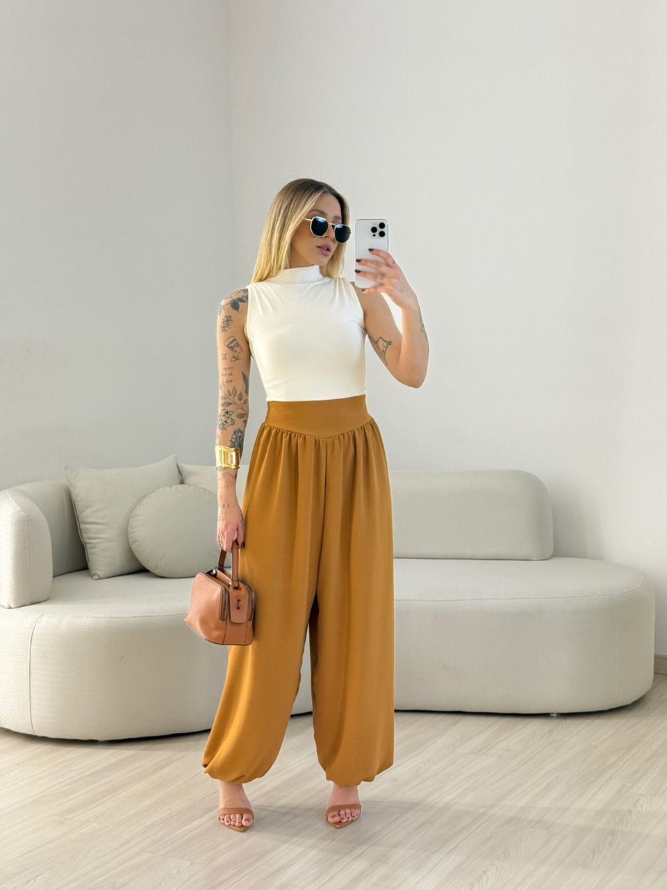 CALÇA REGINA CF BALLON Caramelo