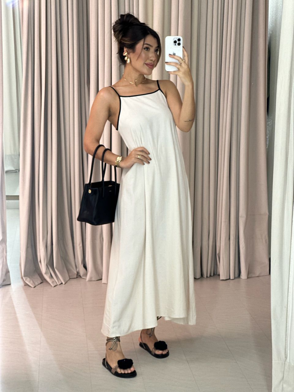 VESTIDO ANA JÚLIA LINHO CRU - 0055360132 - CAROLLA FERRARO