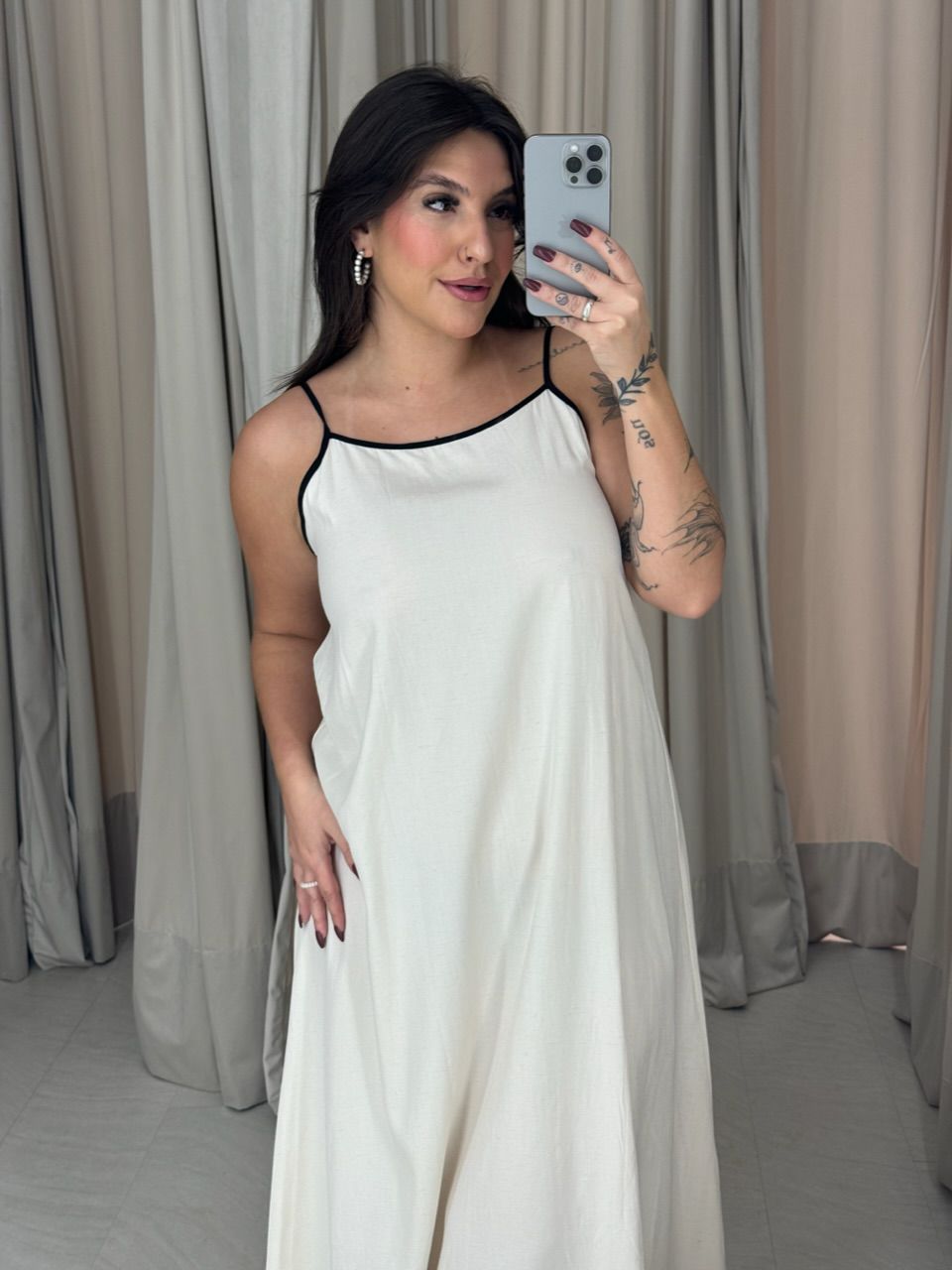 VESTIDO ANA JÚLIA LINHO CRU