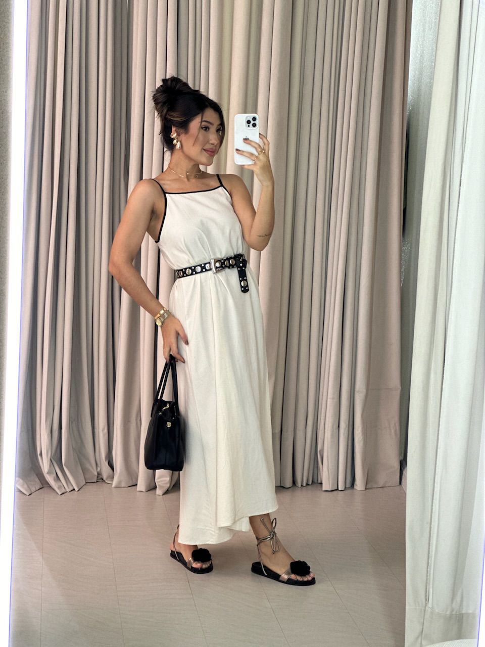 VESTIDO ANA JÚLIA LINHO CRU
