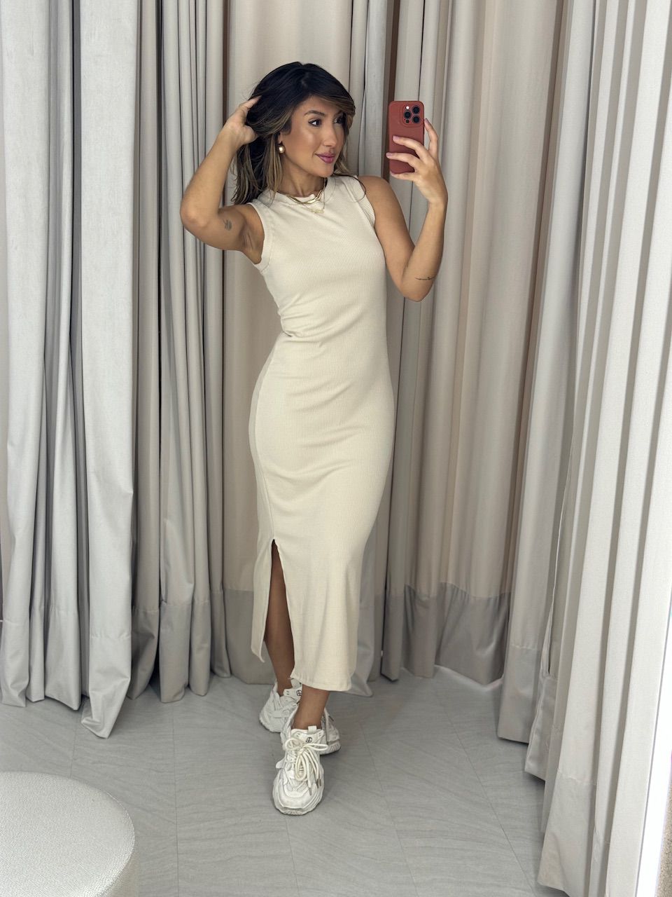 VESTIDO ANA VITÓRIA LISO MARFIM
