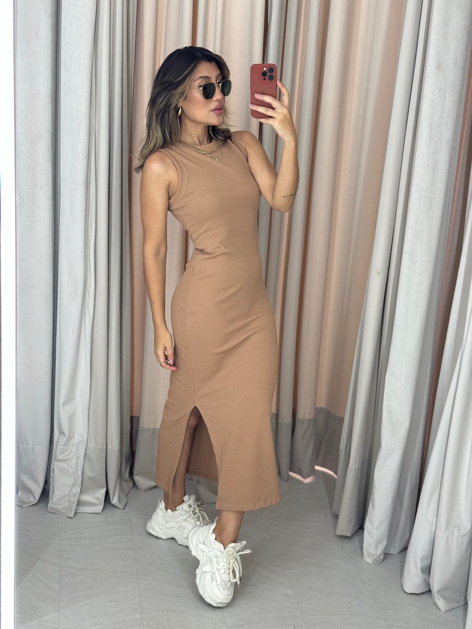 VESTIDO ANA VITÓRIA LISO NUDE