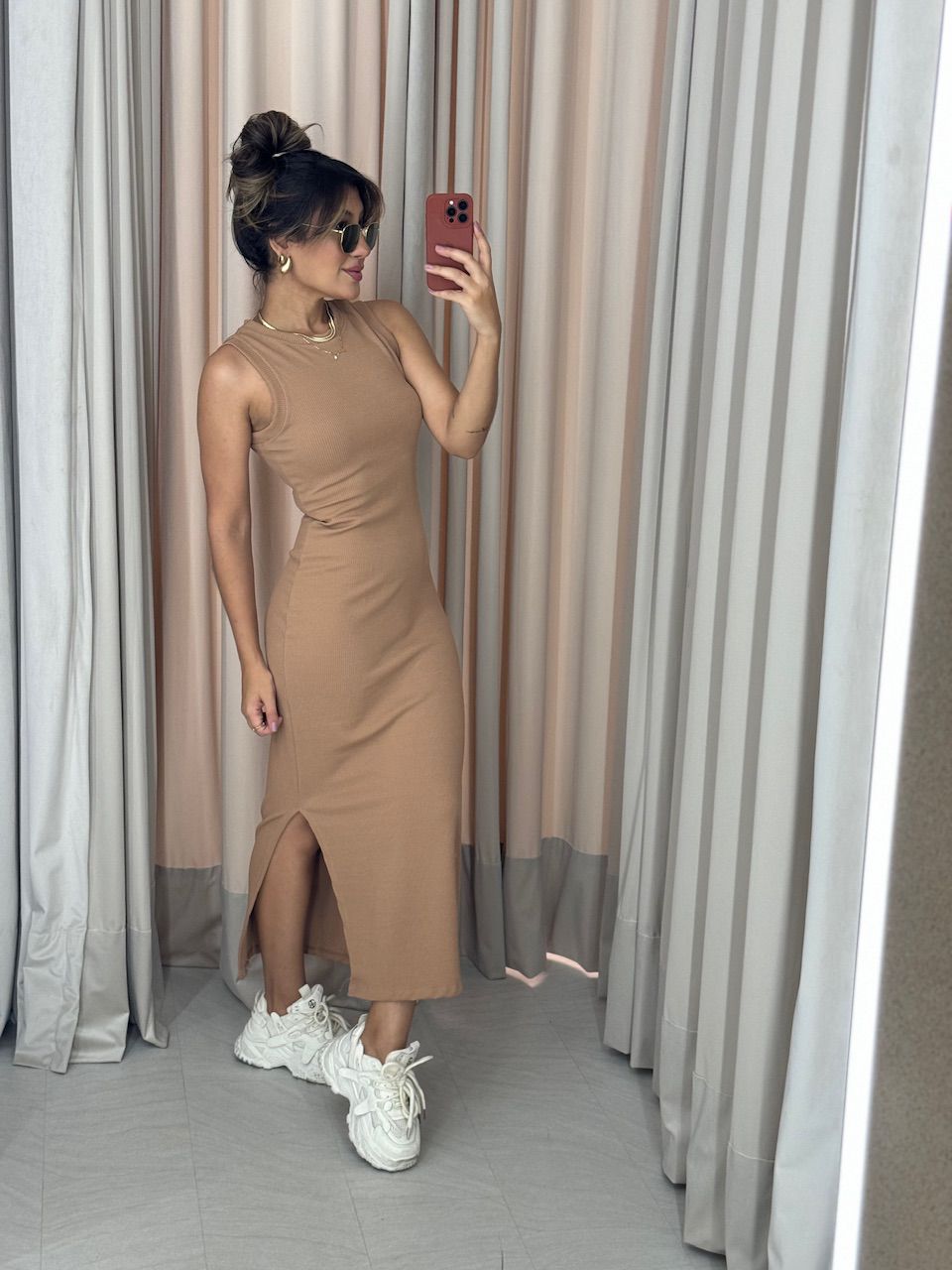 VESTIDO ANA VITÓRIA LISO NUDE