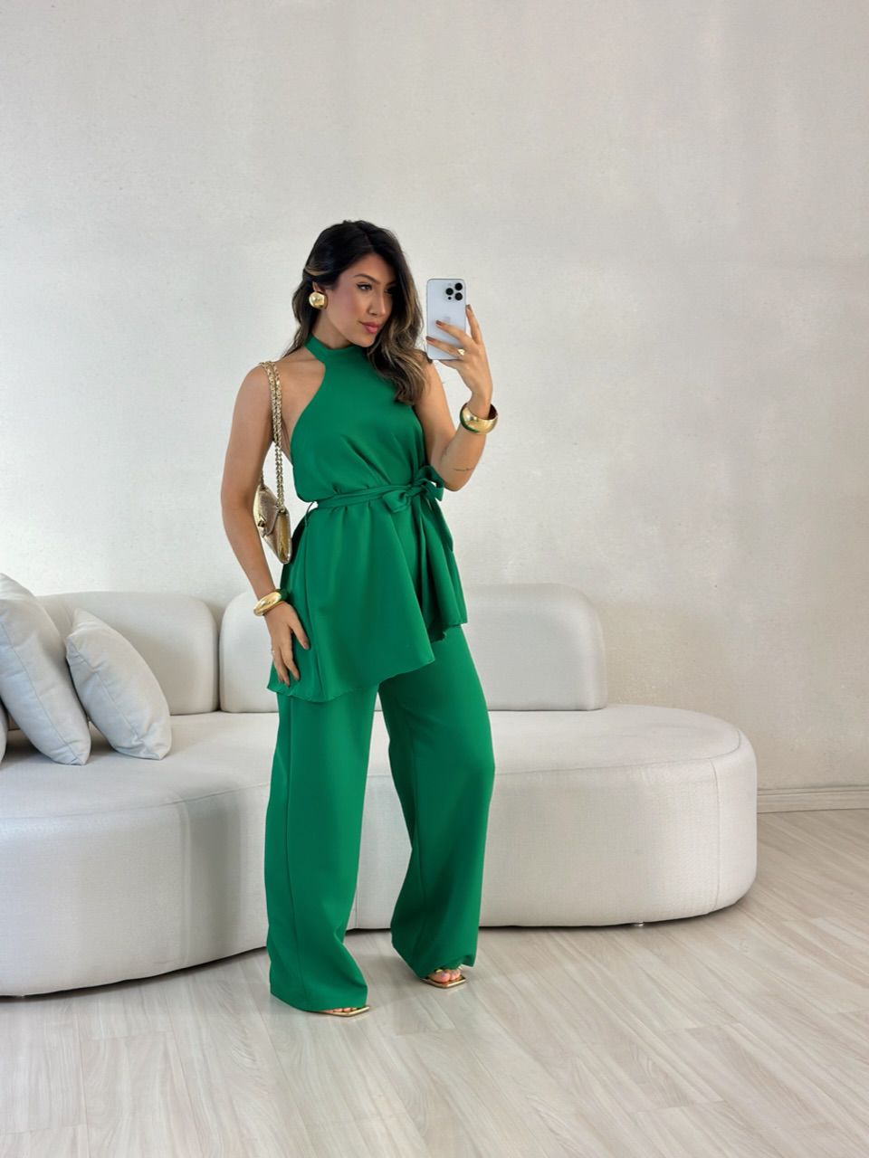CONJUNTO SILVANA CALÇA VERDE - 0057330014 - CAROLLA FERRARO