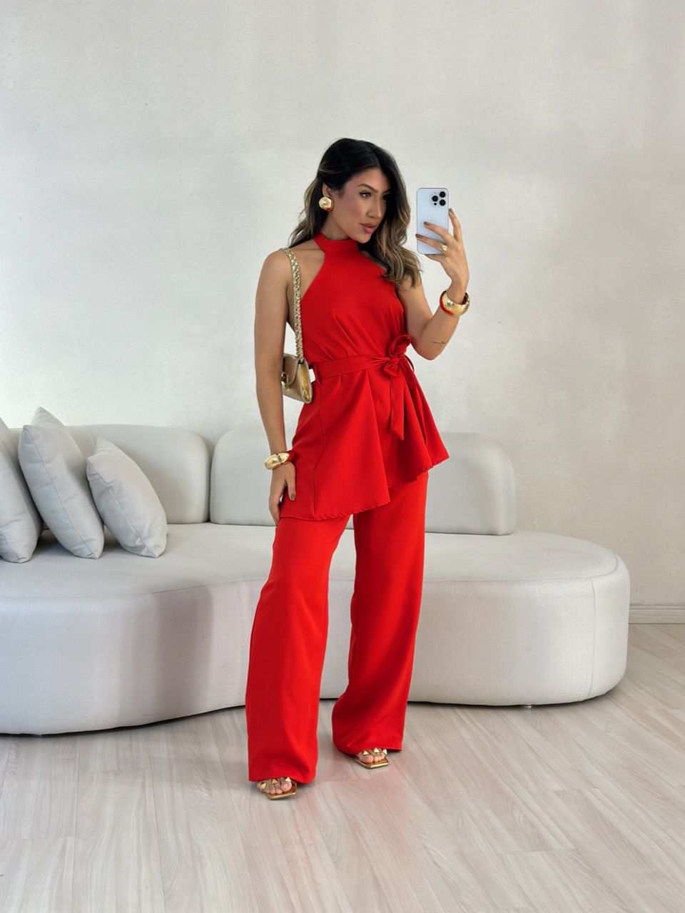 CONJUNTO SILVANA CALÇA VERMELHO - 0057330006 - CAROLLA FERRARO