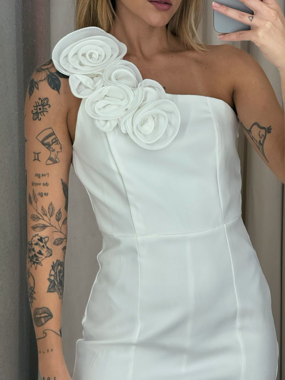 VESTIDO LANA CURTO NULA MANGA OFF