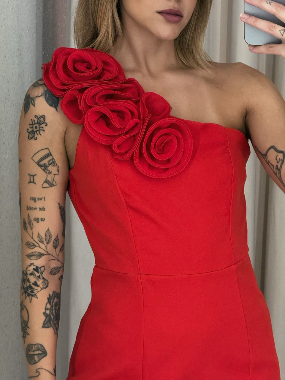 VESTIDO LANA CURTO NULA MANGA VERMELHO