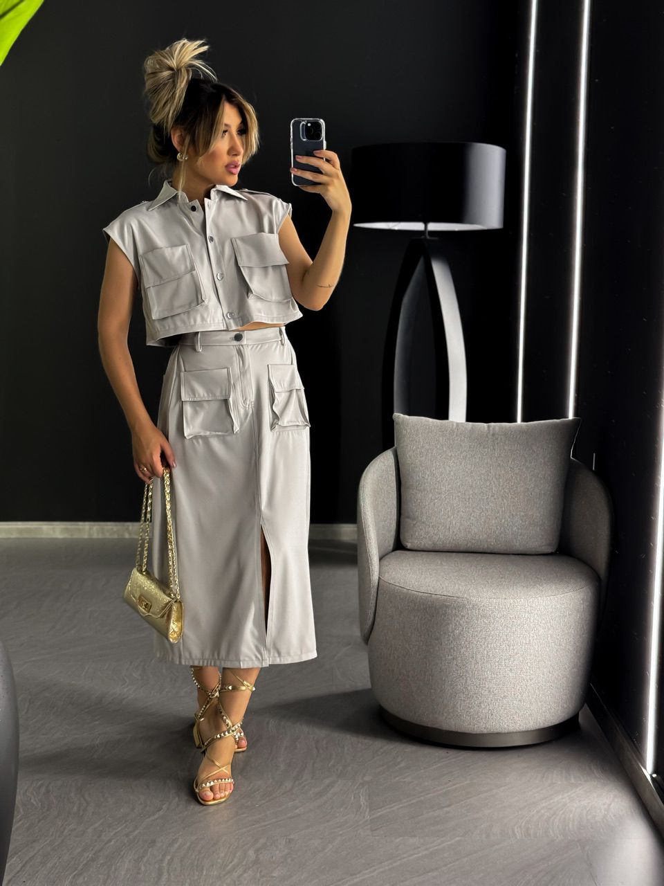 CONJUNTO LILIAN CARGO CINZA