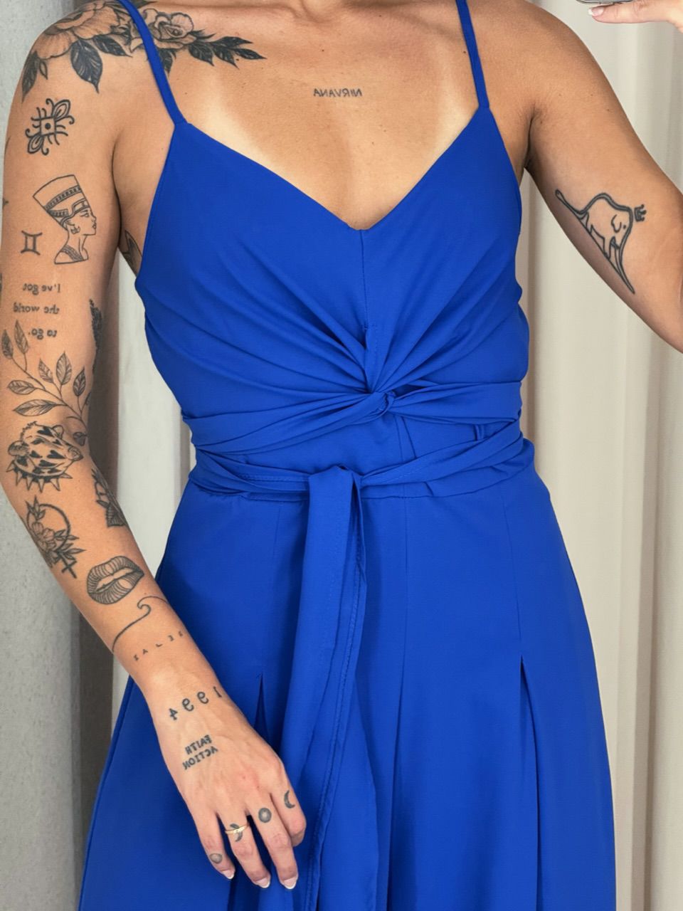 MACACÃO AMANDA ALÇA AZUL