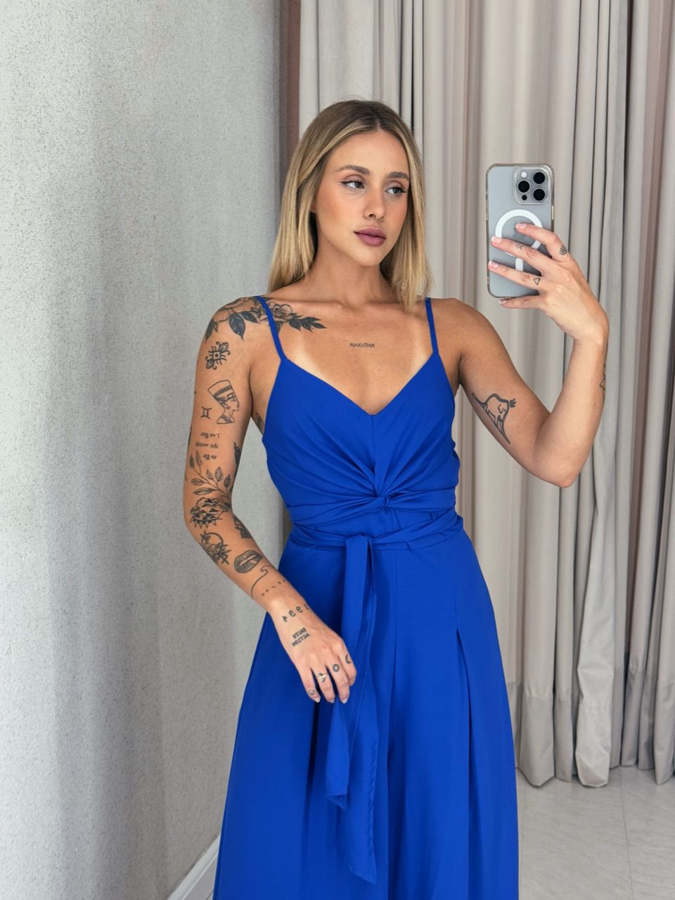MACACÃO AMANDA ALÇA AZUL