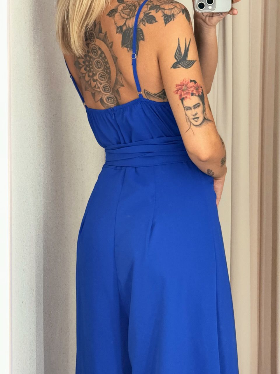 MACACÃO AMANDA ALÇA AZUL