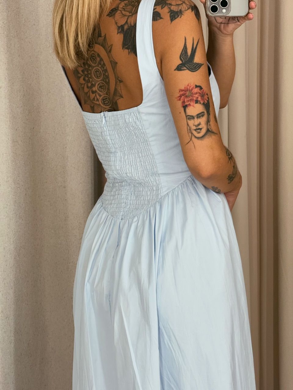 VESTIDO LAILA LONGUETE BABY BLUE