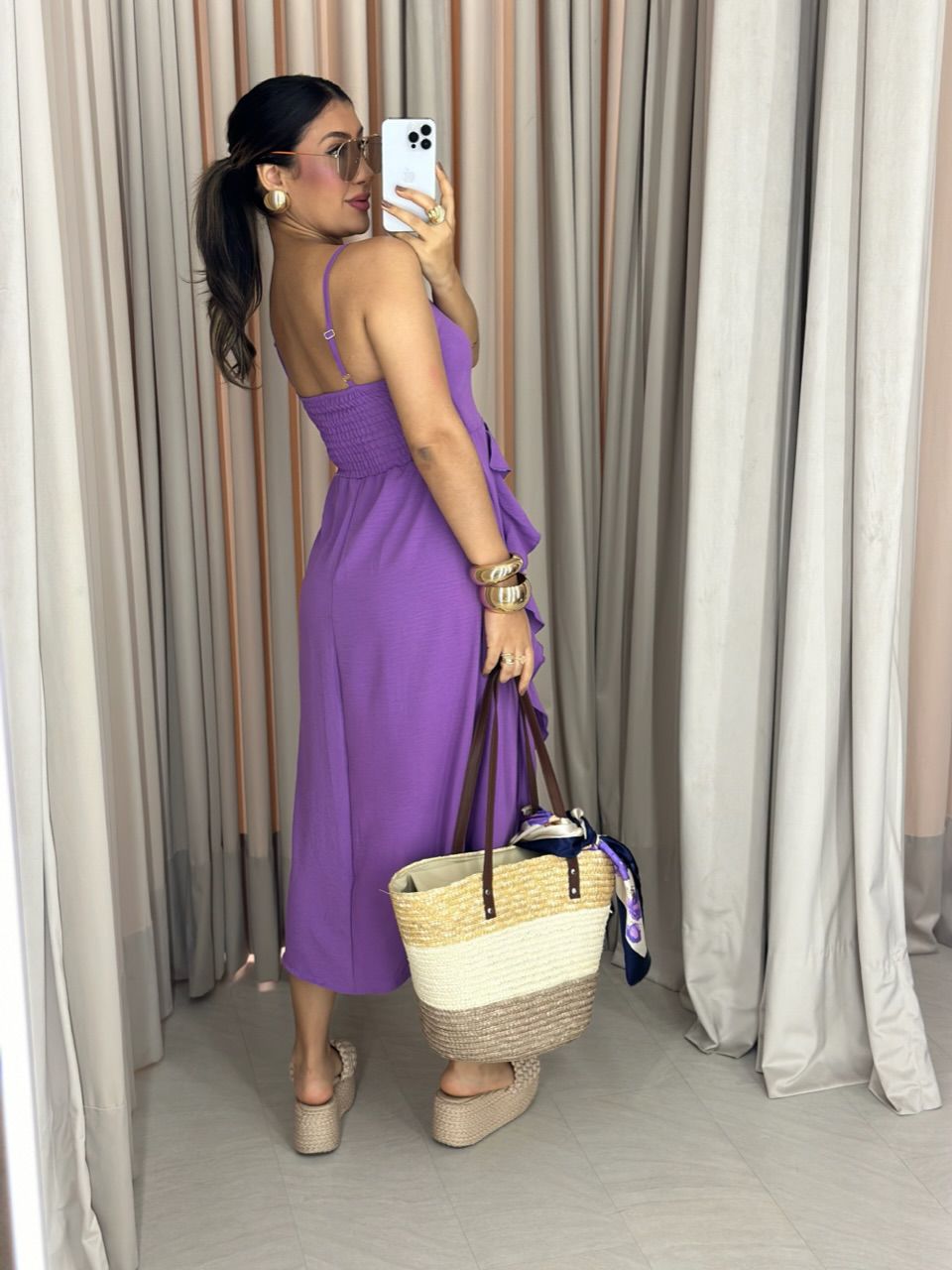VESTIDO TÁBATA BABADOS ROXO